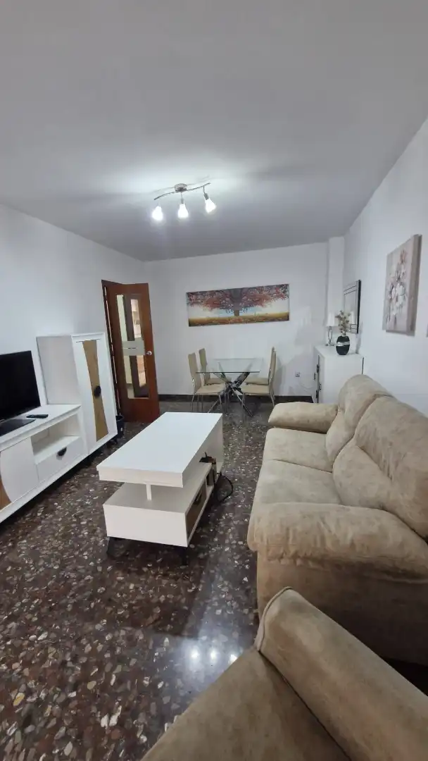 Sala d'estar de Pis de lloguer en Jaén amb Aire condicionat, Terrassa i Moblat