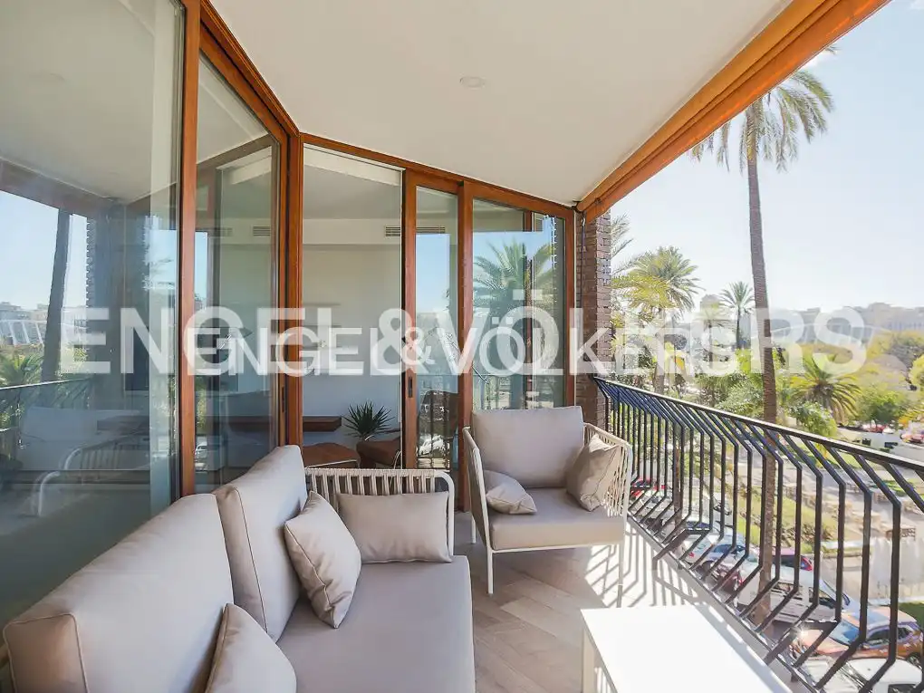Terrasse von Wohnung zur Miete in Valencia mit Klimaanlage, Heizung und Parkett