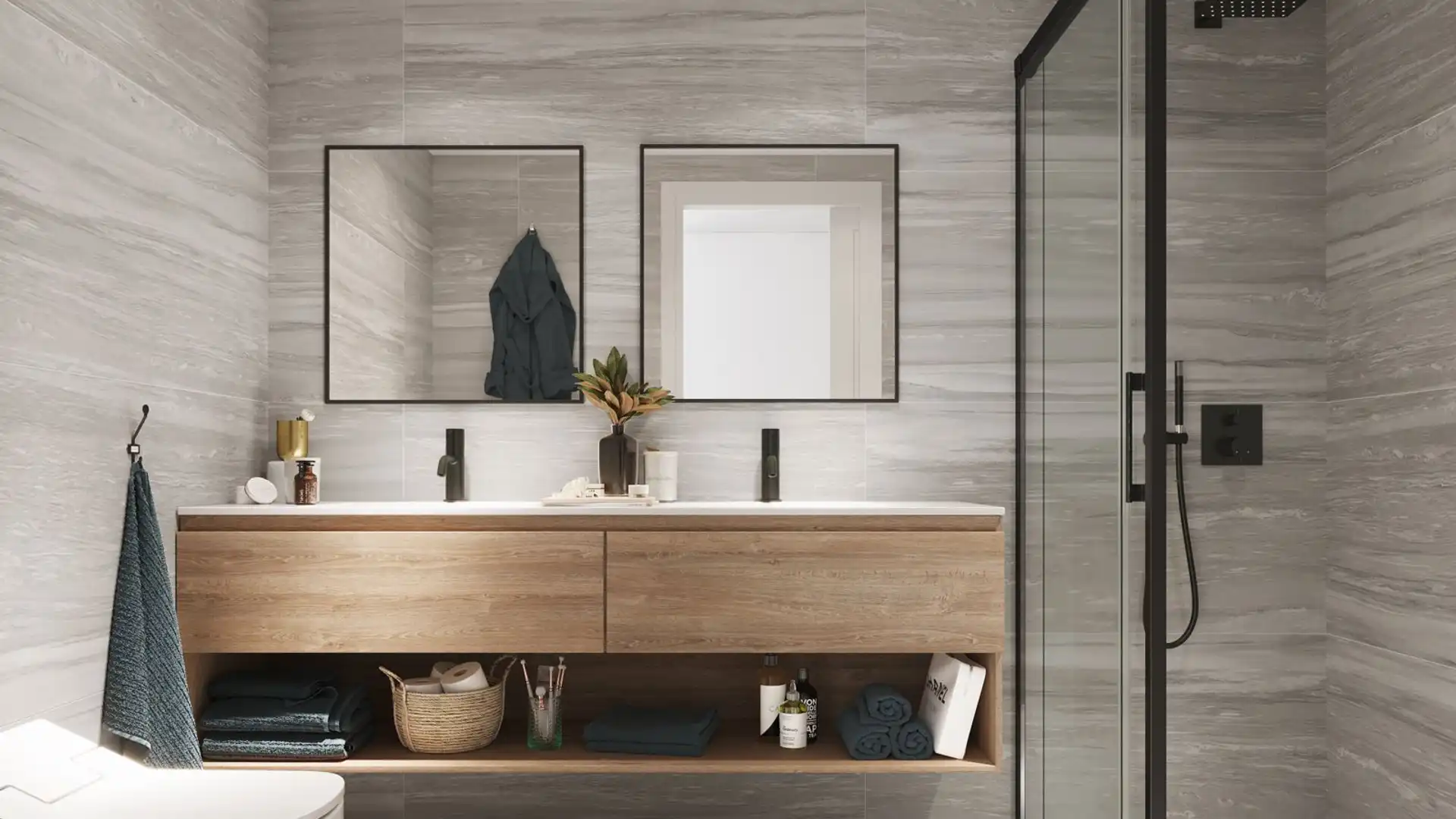 Bathroom of Flat for sale in Girona Capital  with Air Conditioner, Heating and Parquet flooring