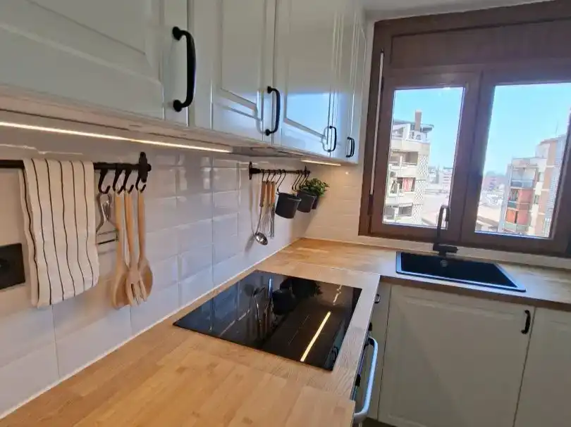 Kitchen of Flat for sale in  Lleida Capital  with Air Conditioner and Balcony