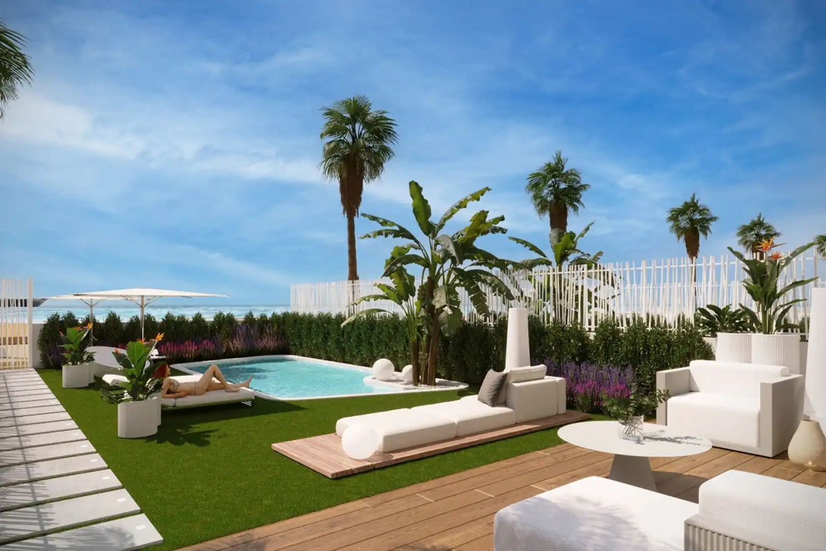 Terrace of Flat for sale in La Manga del Mar Menor  with Air Conditioner, Heating and Private garden