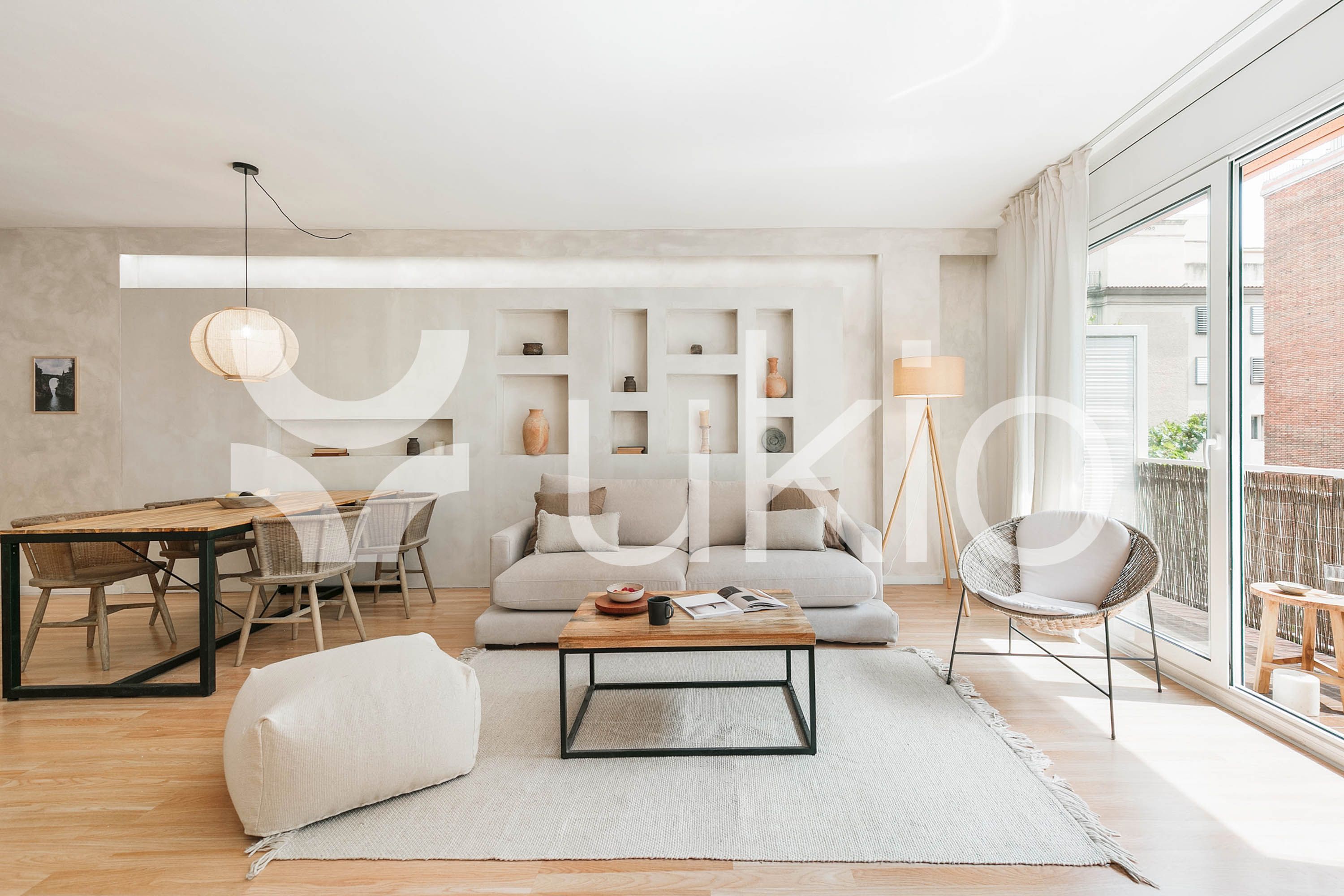 Sala d'estar de Apartament de lloguer en  Barcelona Capital amb Aire condicionat, Calefacció i Terrassa