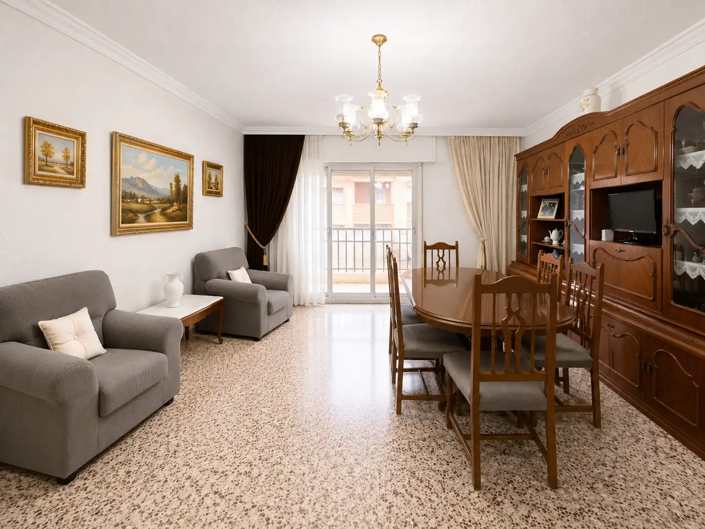 Sala de estar de Piso en venta en Alcantarilla con Amueblado, Horno y Lavadora