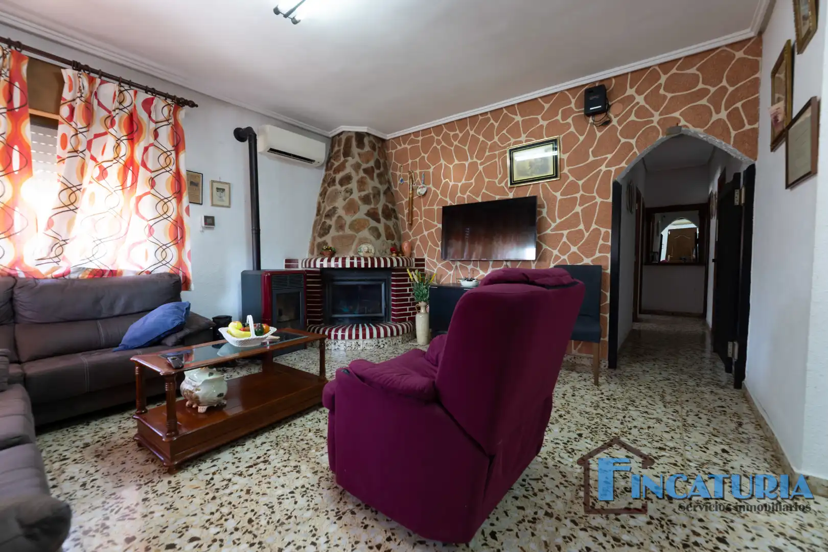 Sala d'estar de Casa o xalet en venda en Vilamarxant amb Aire condicionat, Jardí privat i Terrassa