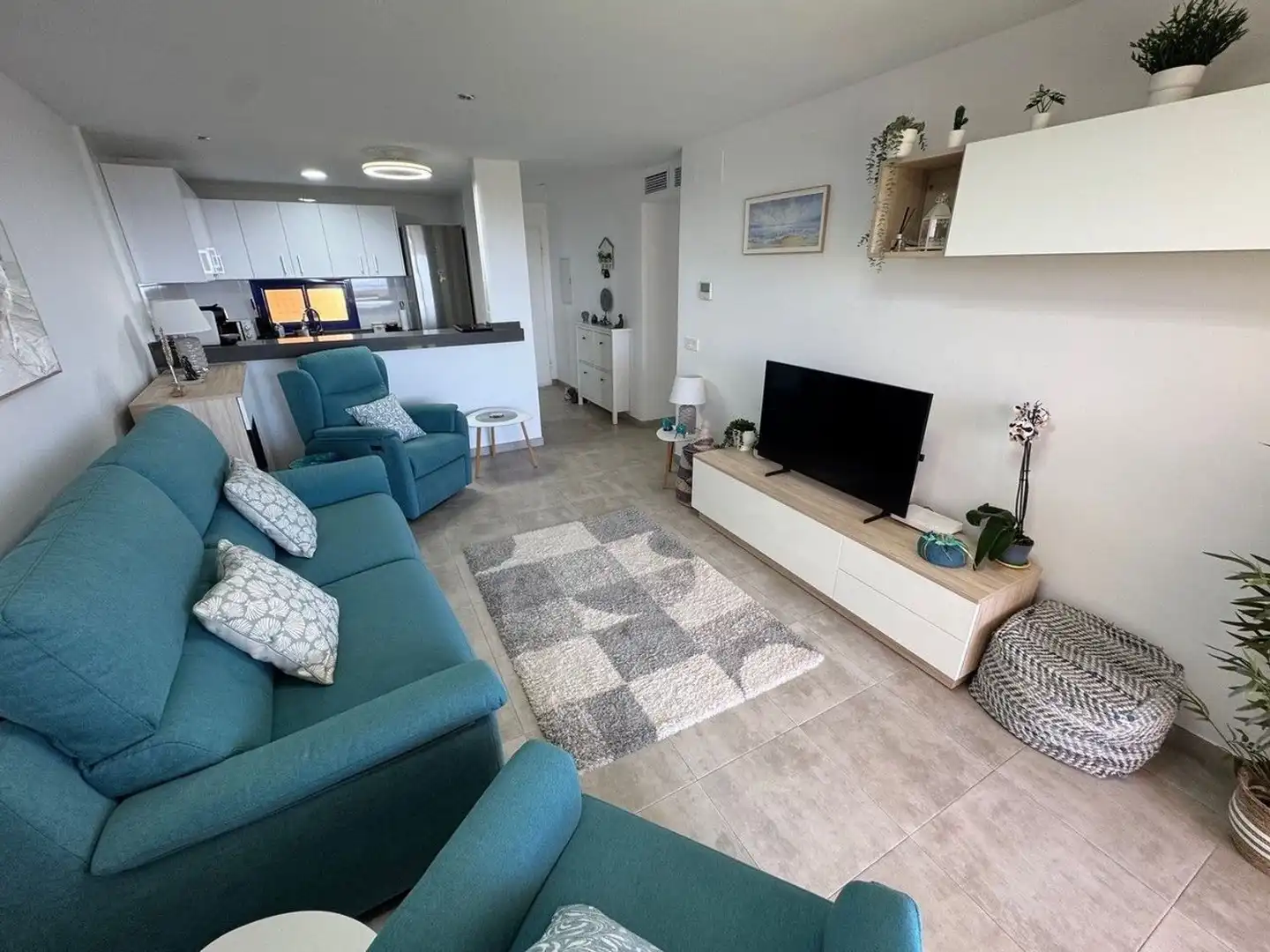 Sala de estar de Piso en venta en Mojácar con Aire acondicionado, Terraza y Piscina