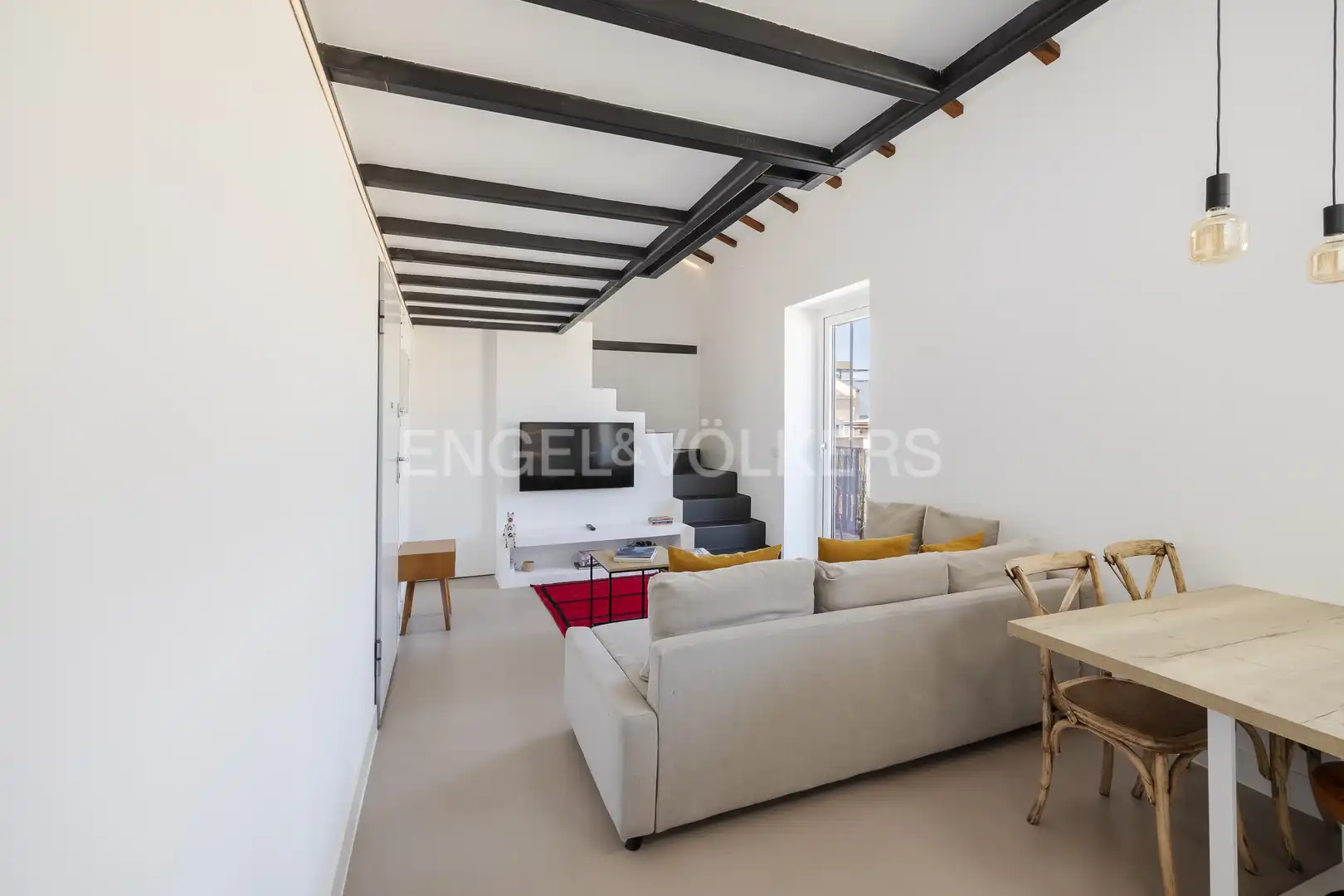 Sala de estar de Ático de alquiler en Madrid con Aire acondicionado, Calefacción y Terraza