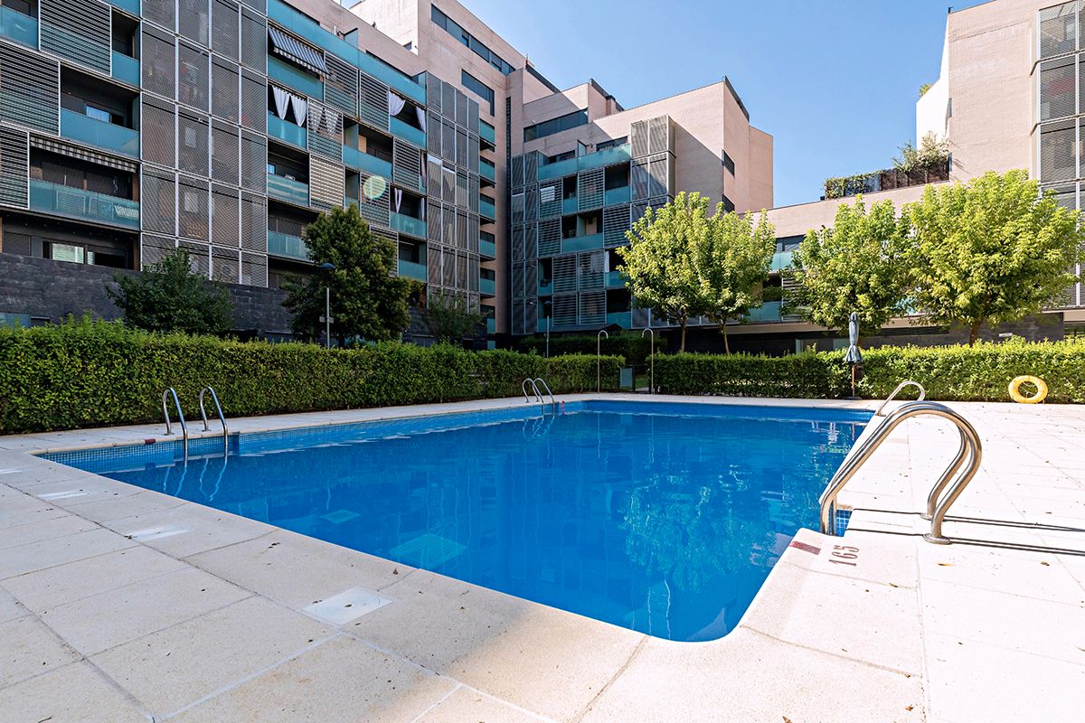 Swimming pool of Flat for sale in  Madrid Capital  with Terrace, Storage room and Community pool
