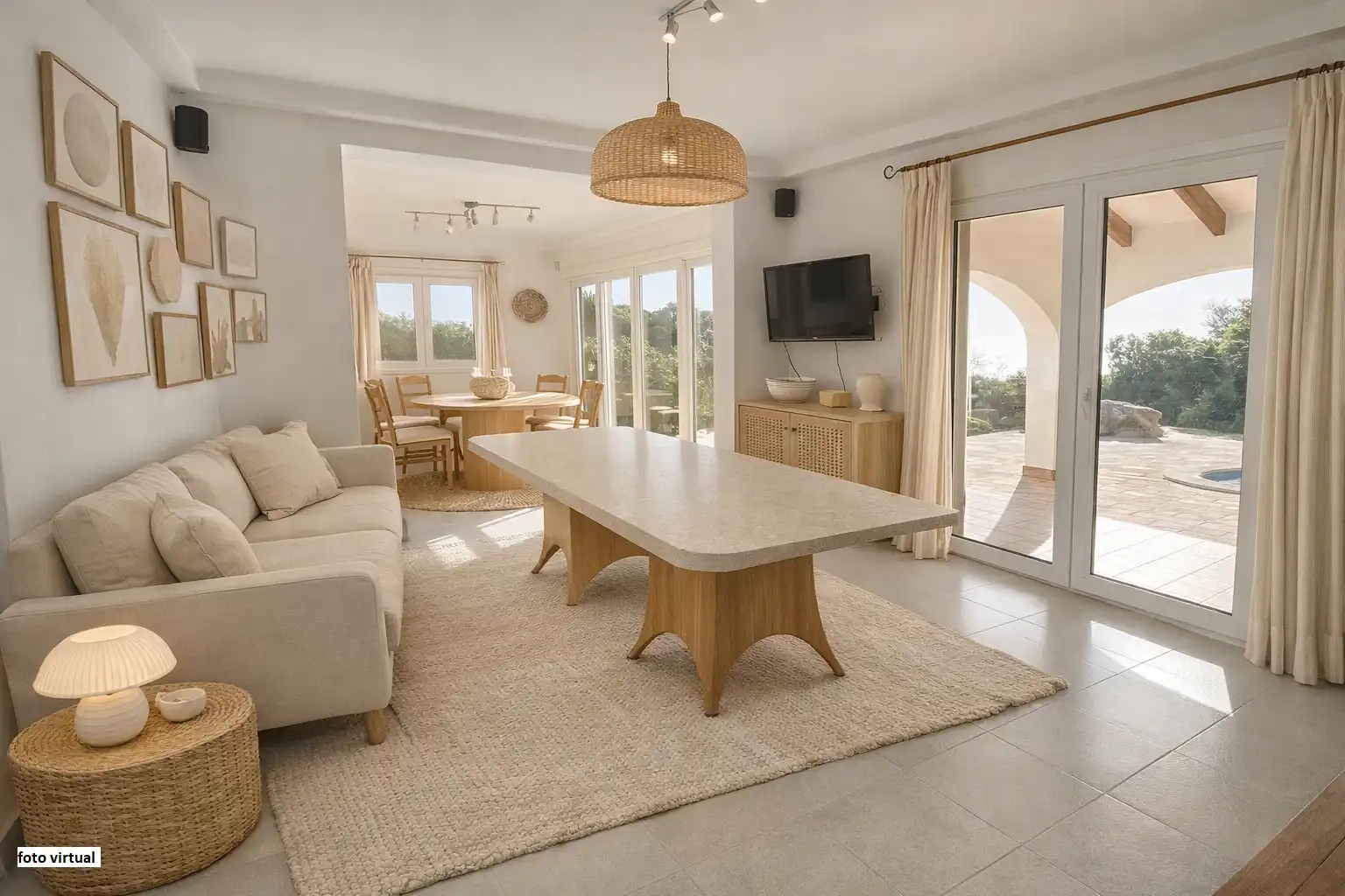 Menjador de Casa o xalet en venda en Llucmajor amb Aire condicionat, Jardí privat i Terrassa