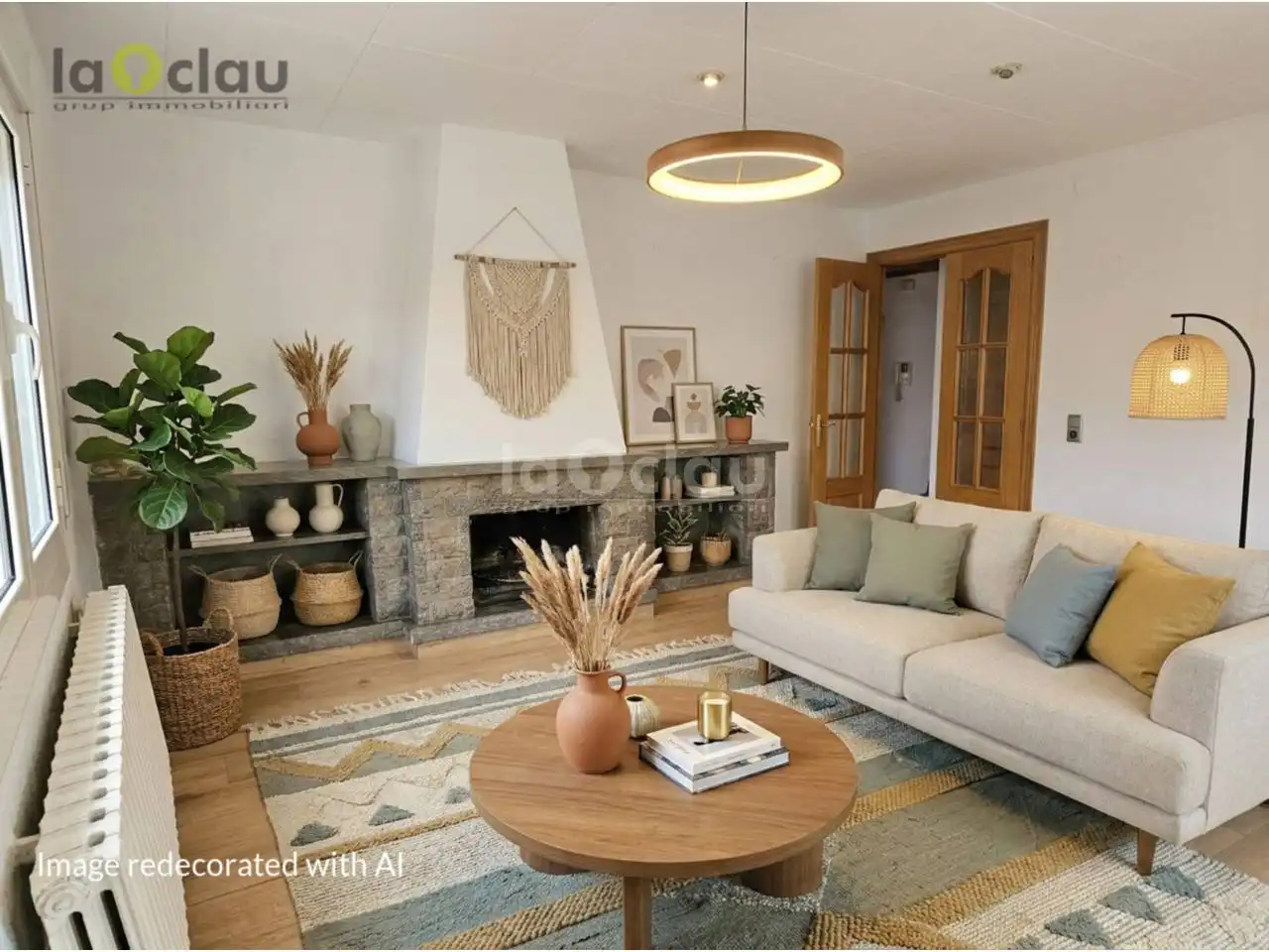 Wohnzimmer von Wohnung zum Verkauf in Tona mit Heizung, Parkett und Terrasse