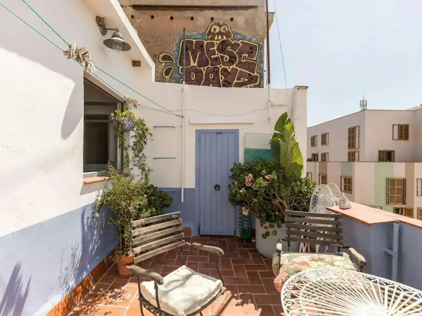 Terraza de Piso de alquiler en Barcelona con Aire acondicionado, Amueblado y Lavadora