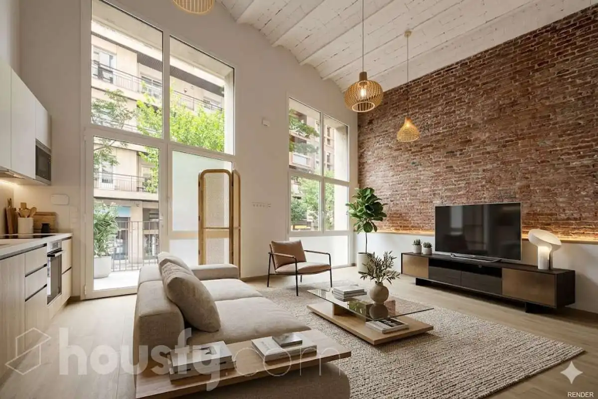 Sala de estar de Dúplex en venta en  Barcelona Capital con Aire acondicionado, Calefacción y Parquet
