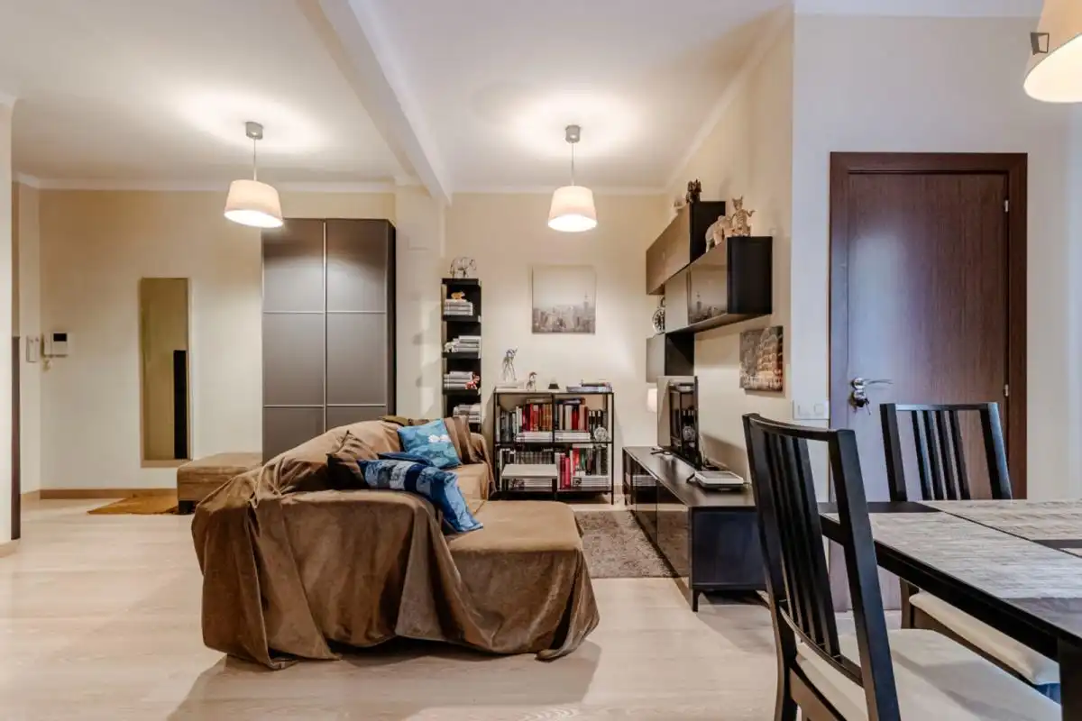 Sala d'estar de Apartament per a compartir en Barcelona amb Aire condicionat, Calefacció i Moblat