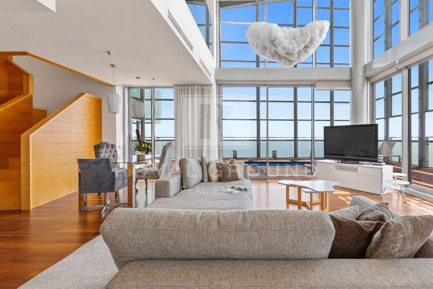 Living room of Flat to rent in  Barcelona Capital  with Air Conditioner, Private garden and Terrace