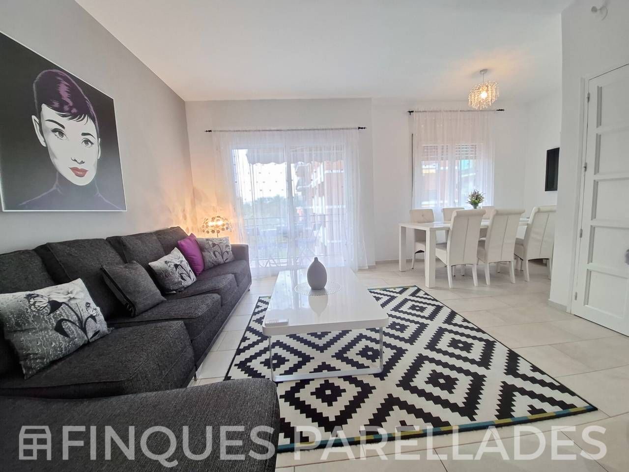 Sala d'estar de Àtic en venda en Sitges amb Aire condicionat, Parquet i Balcó