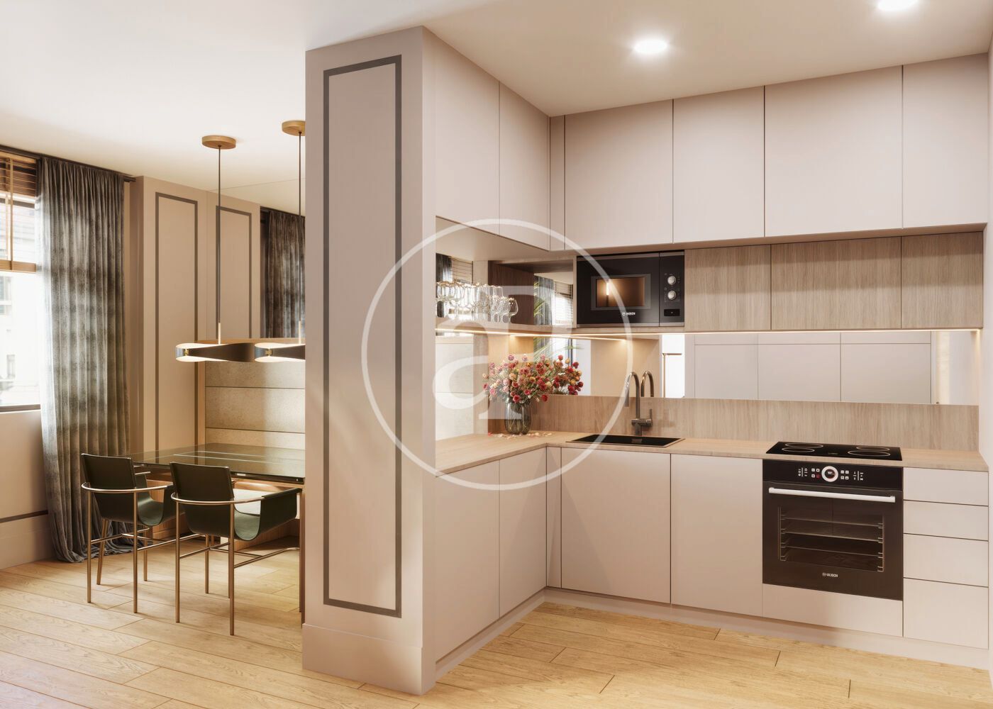 Kitchen of Flat for sale in  Barcelona Capital  with Air Conditioner, Heating and Terrace