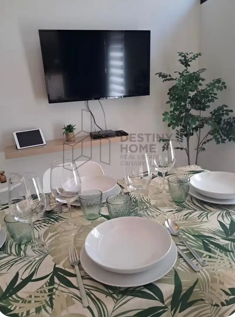 Menjador de Apartament en venda en La Oliva amb Traster, Moblat i Piscina comunitària