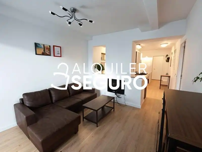 Sala d'estar de Pis de lloguer en Madrid amb Aire condicionat, Terrassa i Moblat