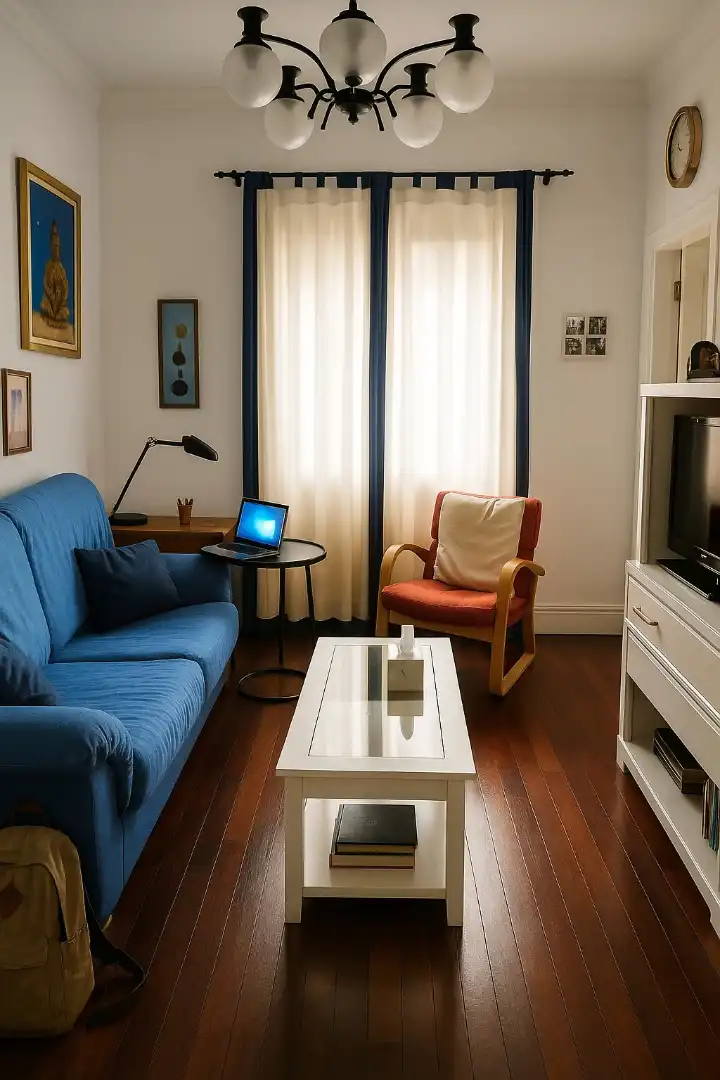 Wohnzimmer von Wohnung zur Miete in Santander mit Heizung, Möbliert und Ofen