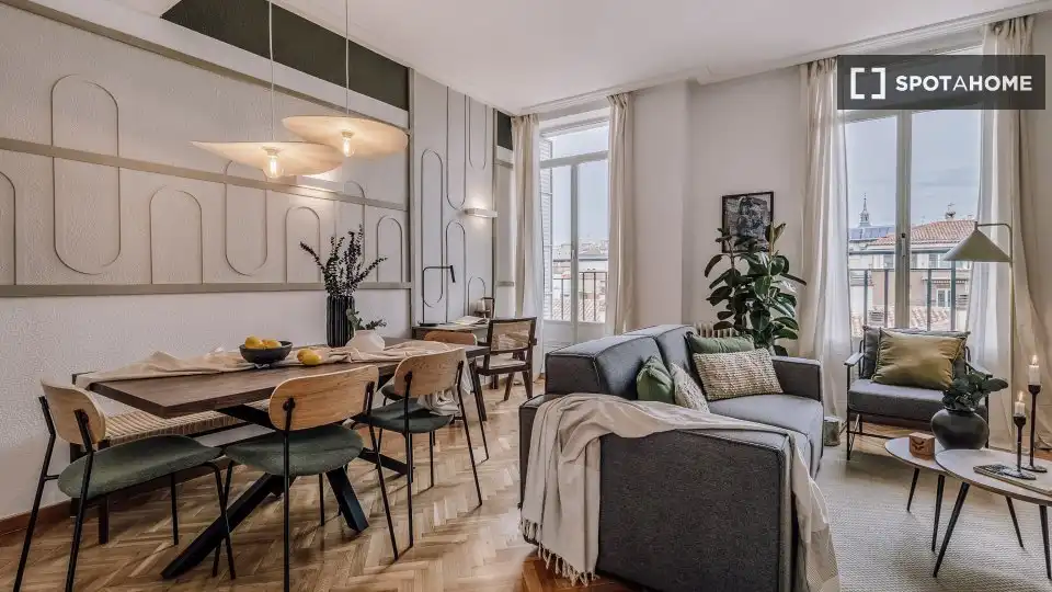 Sala de estar de Piso de alquiler en Madrid con Aire acondicionado, Calefacción y Amueblado