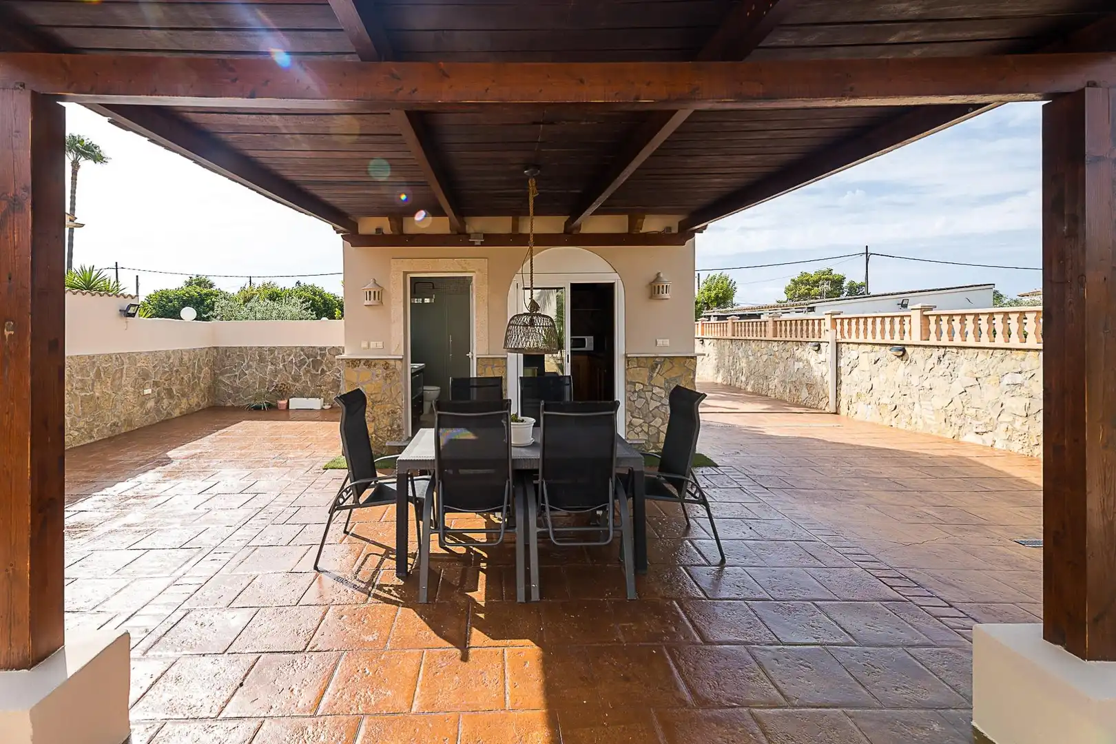Terraza de Finca rústica de alquiler en Marratxí con Aire acondicionado, Calefacción y Jardín privado