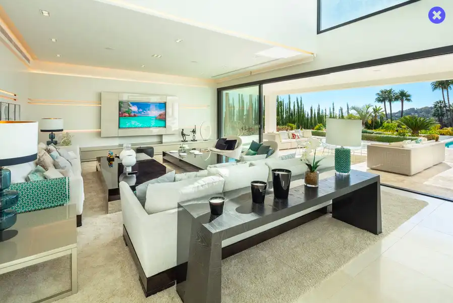 Living room of Houses for rent in Marbella  with Air Conditioner, Private garden and Terrace