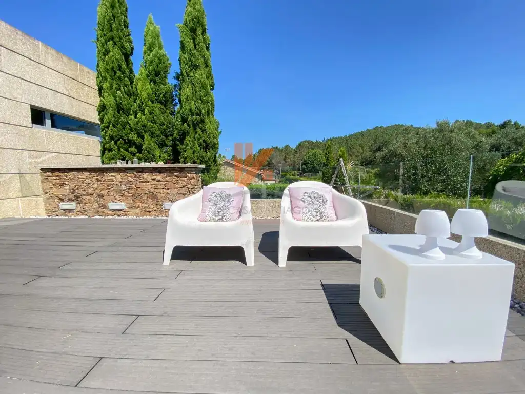 Terraza de Casa o chalet en venta en Ames con Jardín privado, Terraza y Piscina