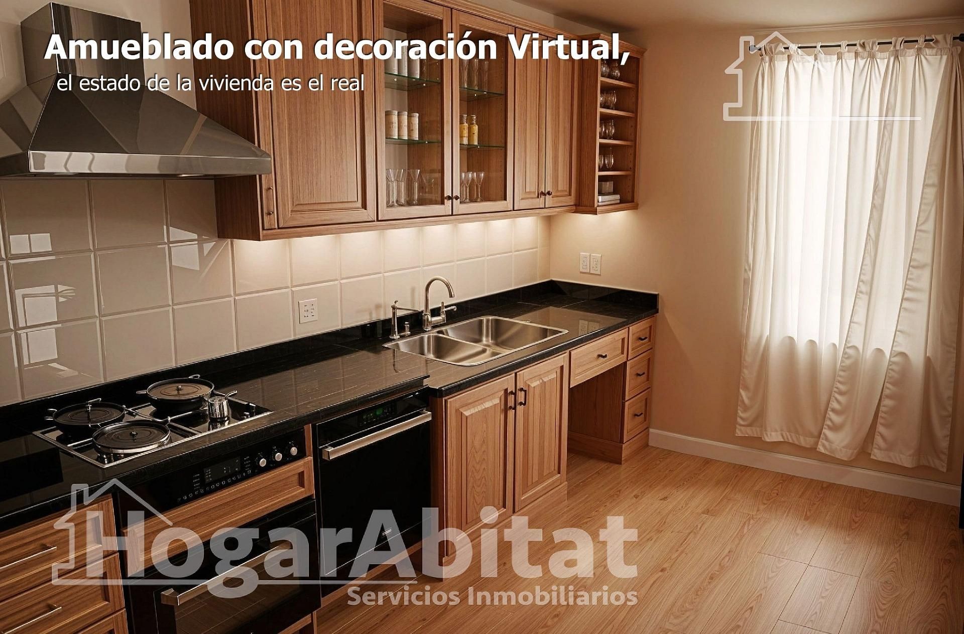 Kitchen of Flat for sale in  Valencia Capital  with Air Conditioner