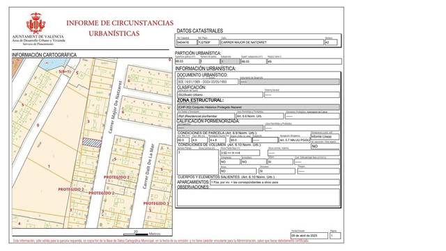 Terreno residencial en Venta en Calle MAYOR NAZARET en Natzaret