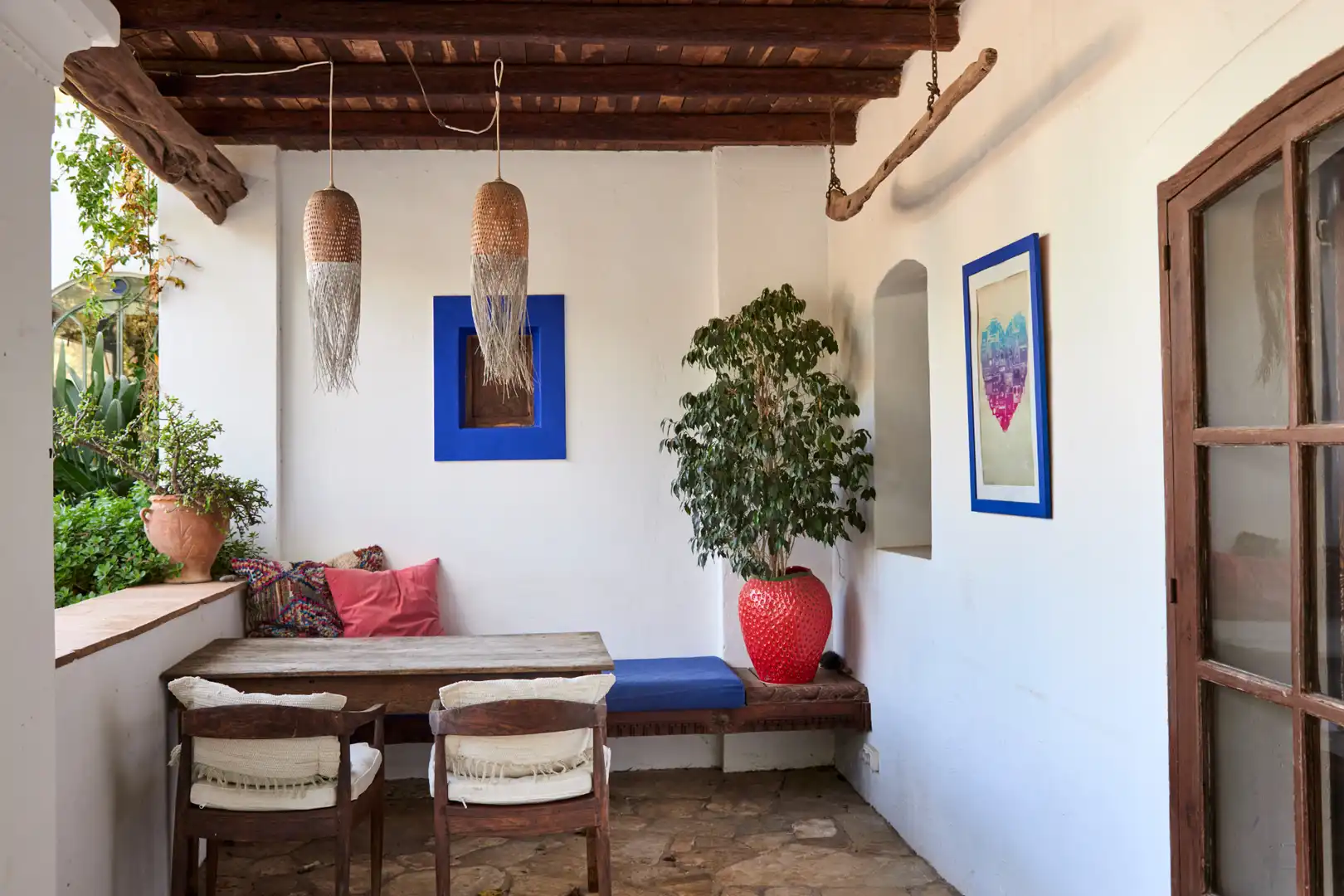 Menjador de Finca rústica en venda en Sant Joan de Labritja amb Aire condicionat, Jardí privat i Parquet