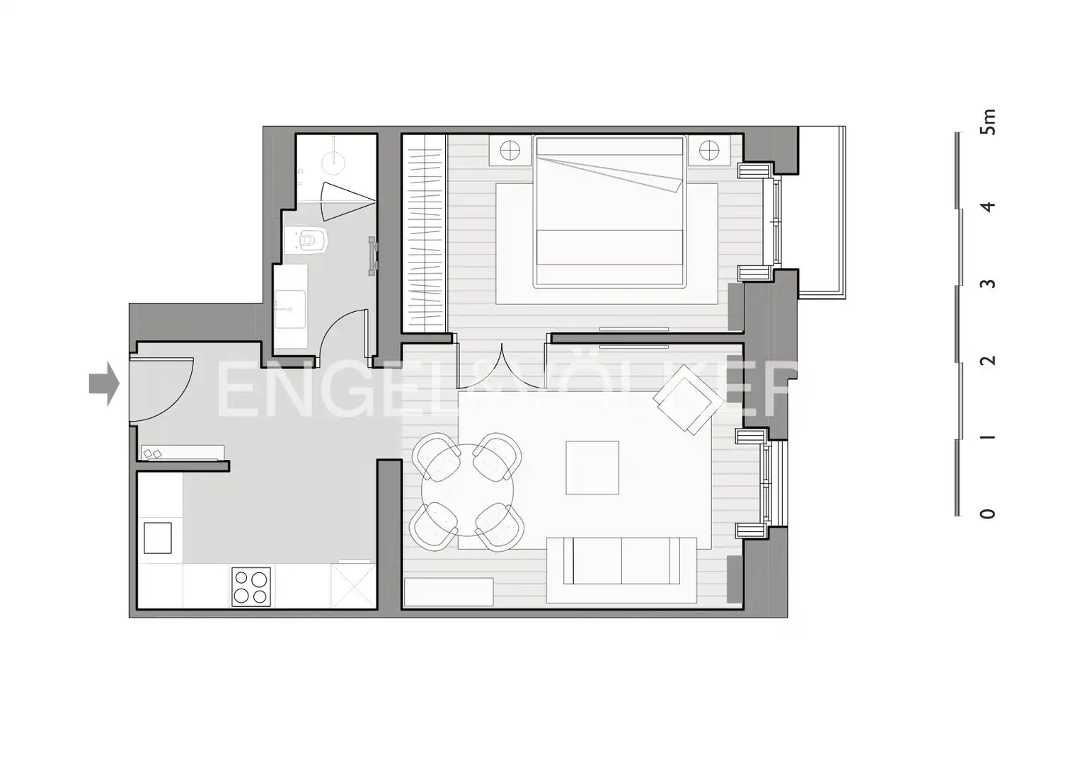 Schlafzimmer von Wohnung zur Miete in Madrid mit Klimaanlage, Heizung und Abstellraum