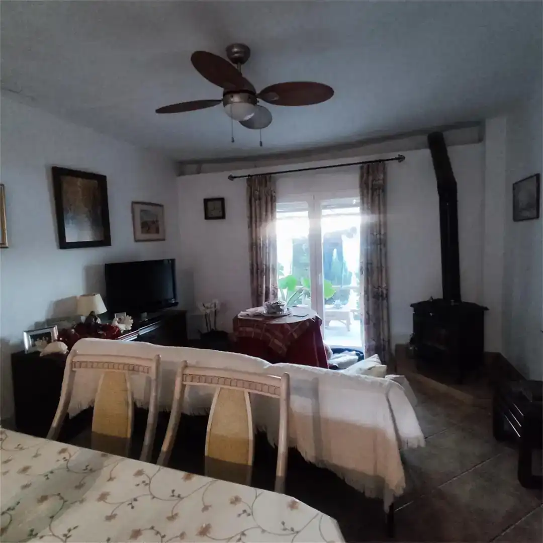 Sala d'estar de Casa adosada en venda en Álora amb Jardí privat, Traster i Piscina