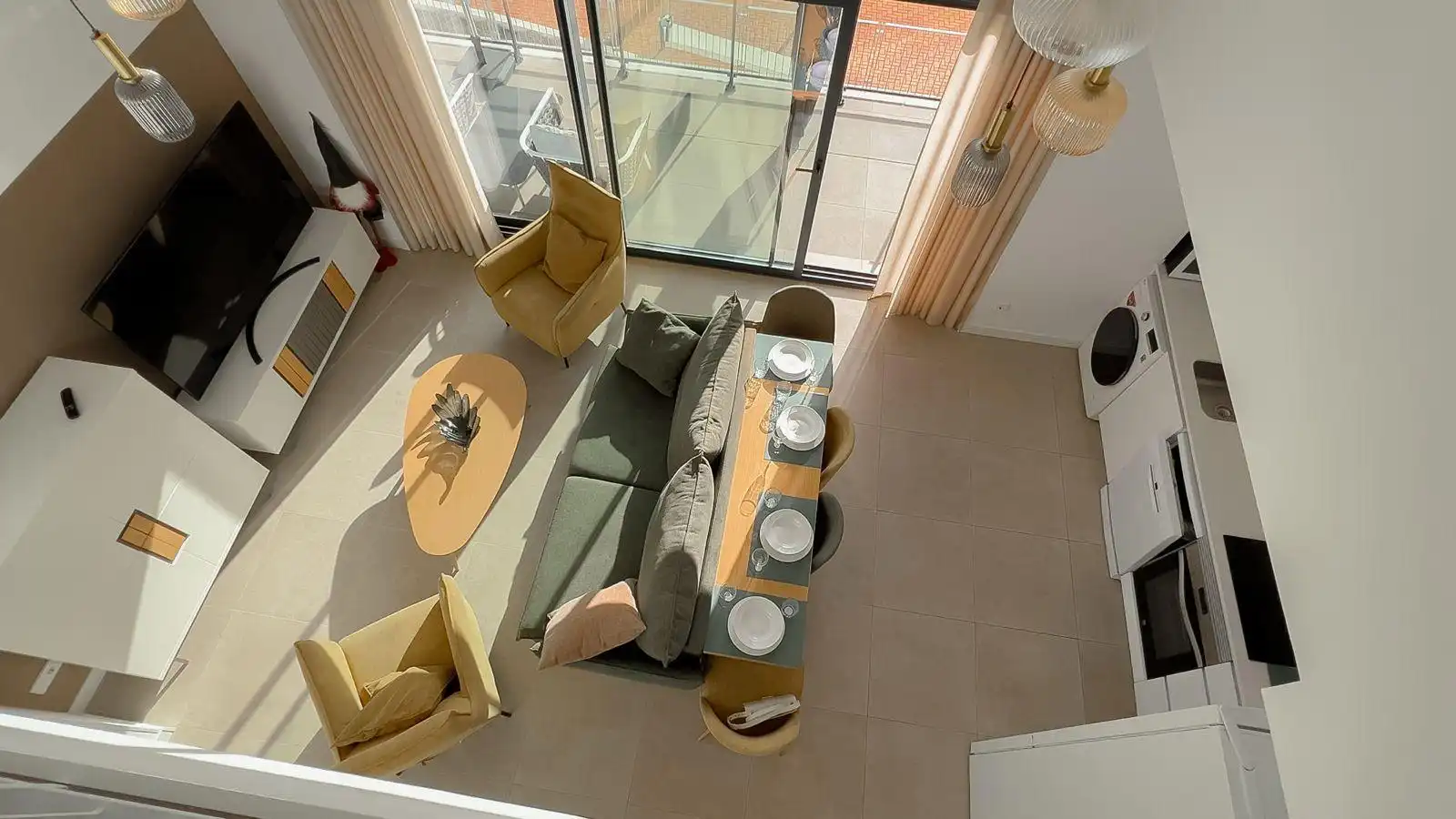 Sala de estar de Dúplex de alquiler en Calpe / Calp con Aire acondicionado, Terraza y Trastero