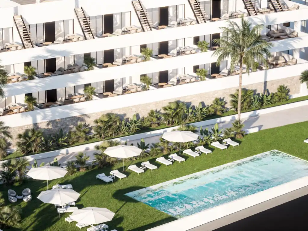 Vista exterior de Apartamento en venta en Finestrat con Terraza, Piscina y Amueblado