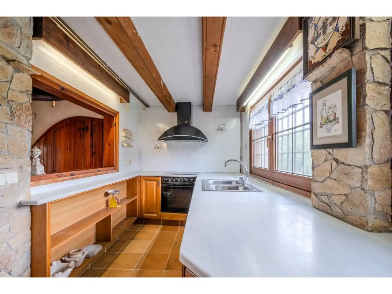 Cocina de Finca rústica en venta en Sils con Calefacción, Jardín privado y Terraza