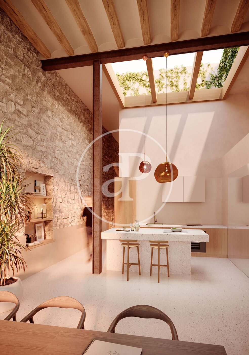 Kitchen of Flat for sale in  Barcelona Capital  with Air Conditioner, Heating and Terrace