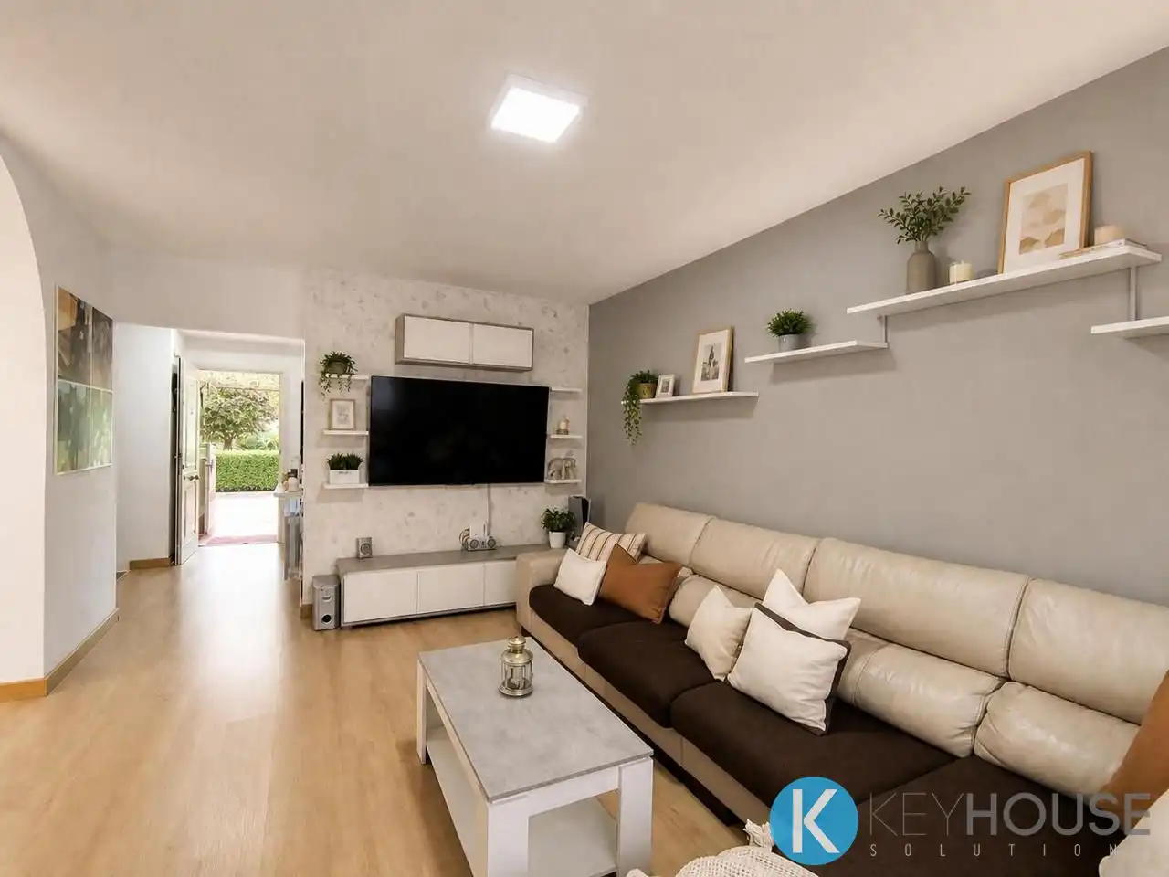 Sala de estar de Casa adosada en venta en Villalbilla con Aire acondicionado, Calefacción y Jardín privado
