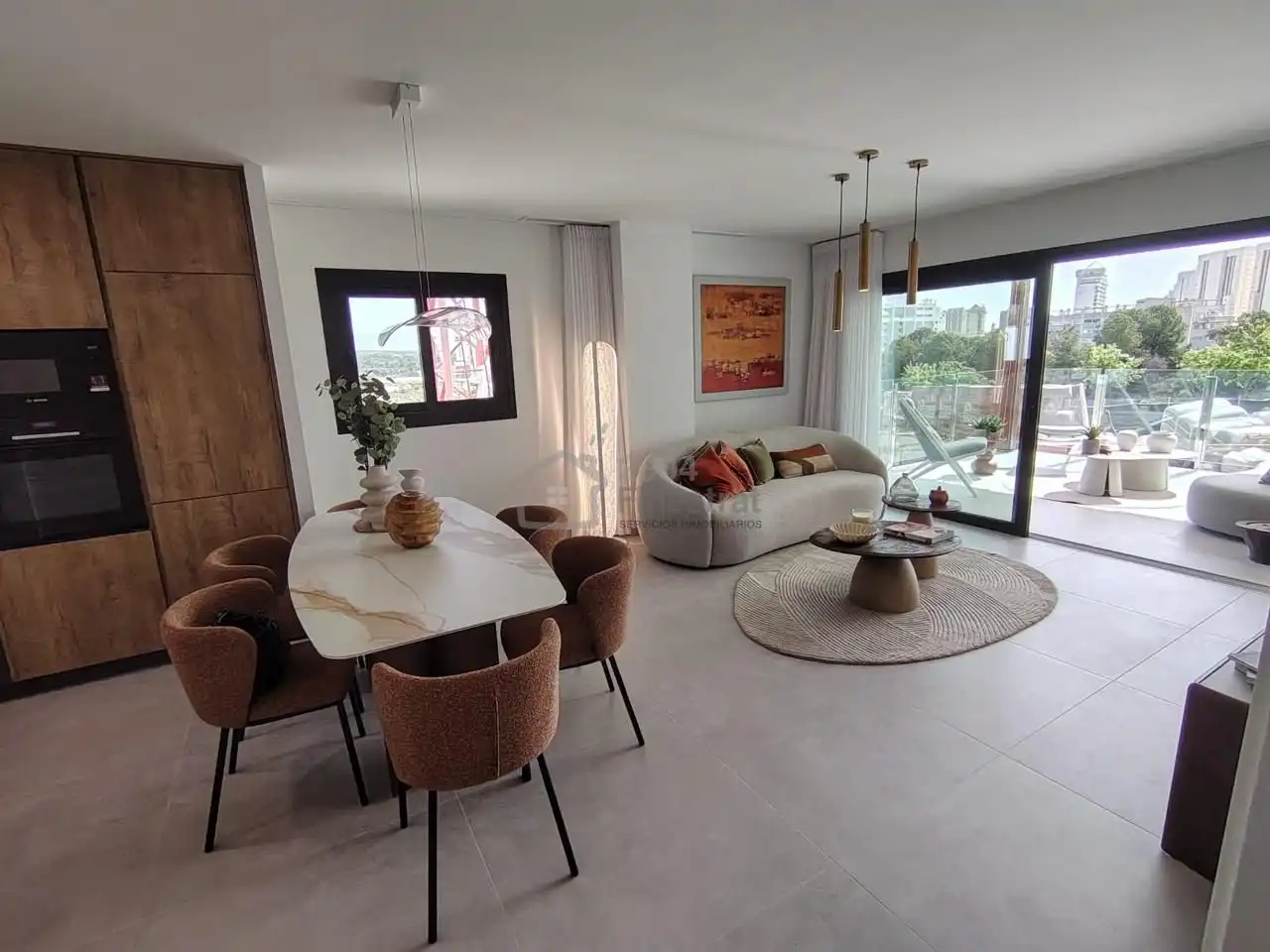 Wohnzimmer von Dachboden zum Verkauf in Villajoyosa / La Vila Joiosa mit Klimaanlage, Terrasse und Balkon