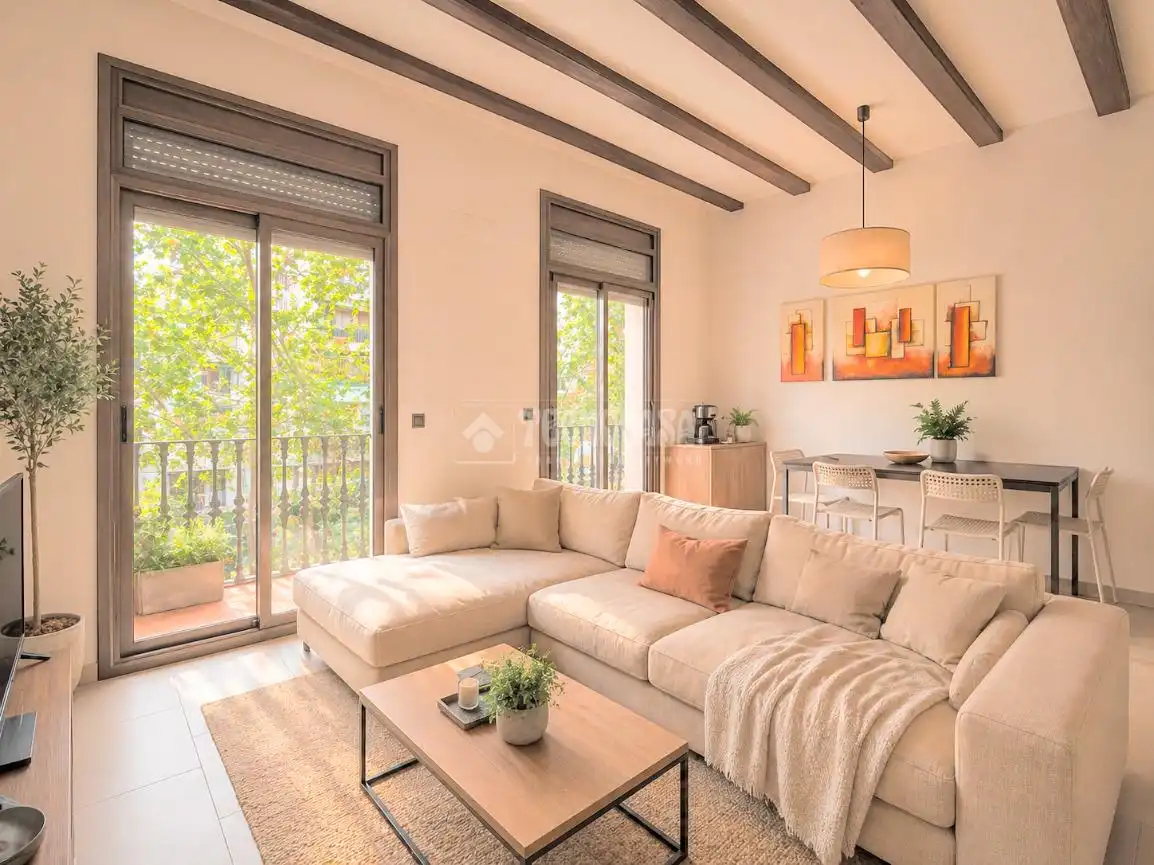 Sala de estar de Piso en venta en Barcelona con Balcón