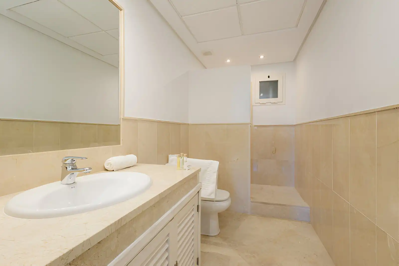 Badezimmer von Erdgeschoss zum Verkauf in Marbella mit Klimaanlage, Privatgarten und Terrasse