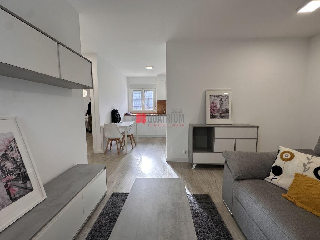 Living room of Flat for sale in A Estrada   with Heating, Storage room and Furnished