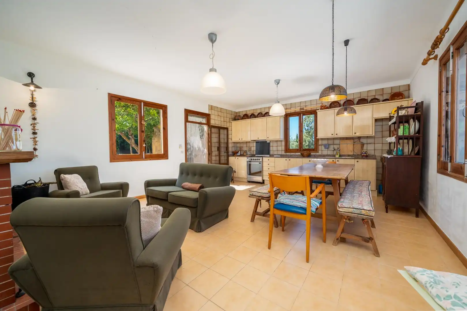 Sala de estar de Finca rústica en venta en Sant Joan con Jardín privado, Terraza y Trastero