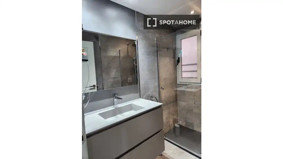 Bathroom of Flat for share in Madrid  with Air Conditioner, Heating and Furnished