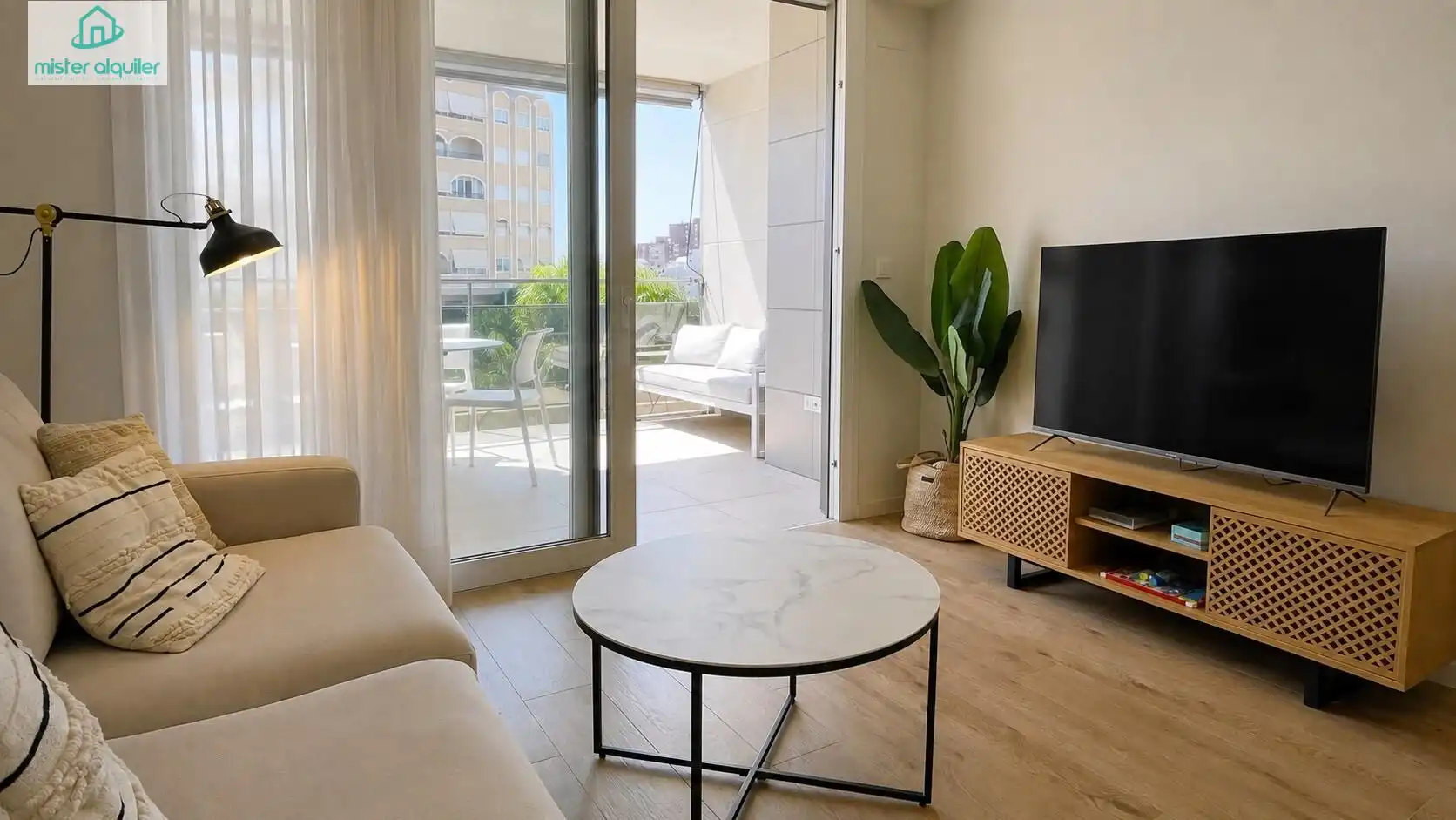 Living room of Apartments for rent in El Campello  with Air Conditioner, Heating and Private garden