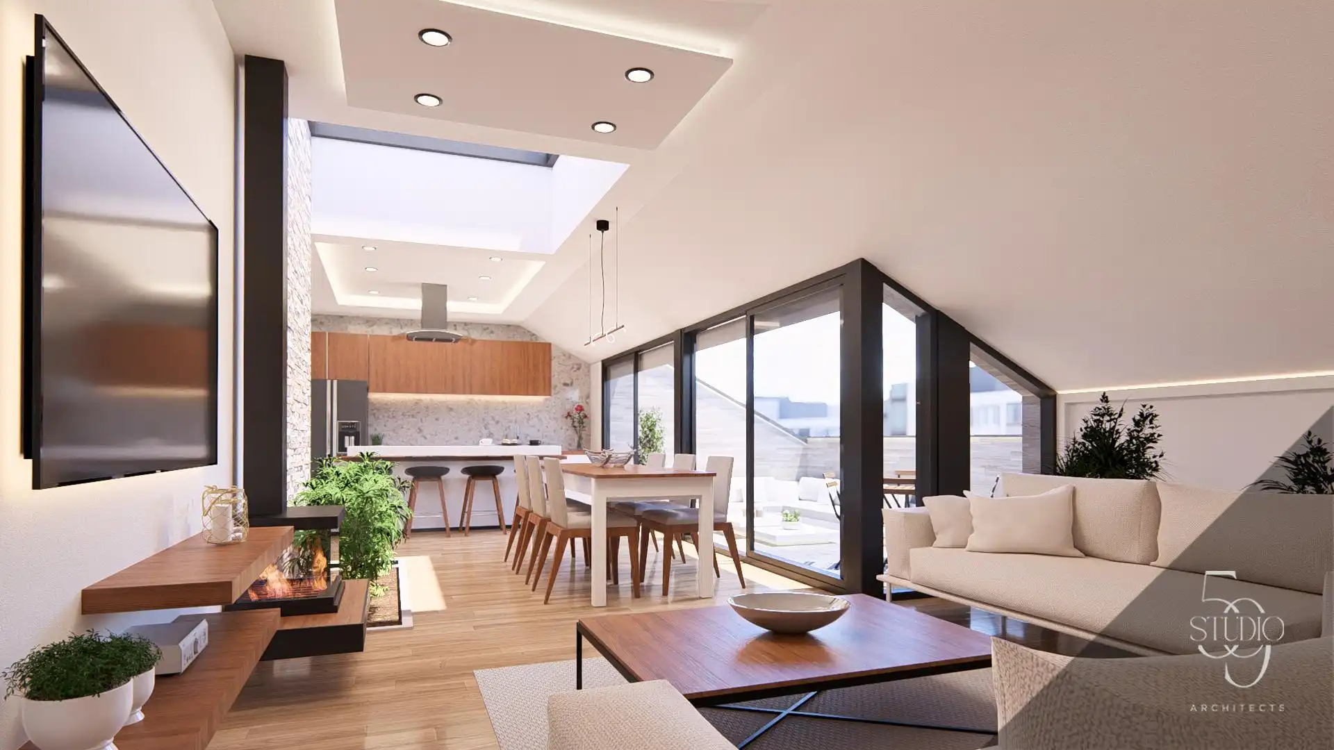 Sala de estar de Ático en venta en Fuengirola con Aire acondicionado, Calefacción y Terraza