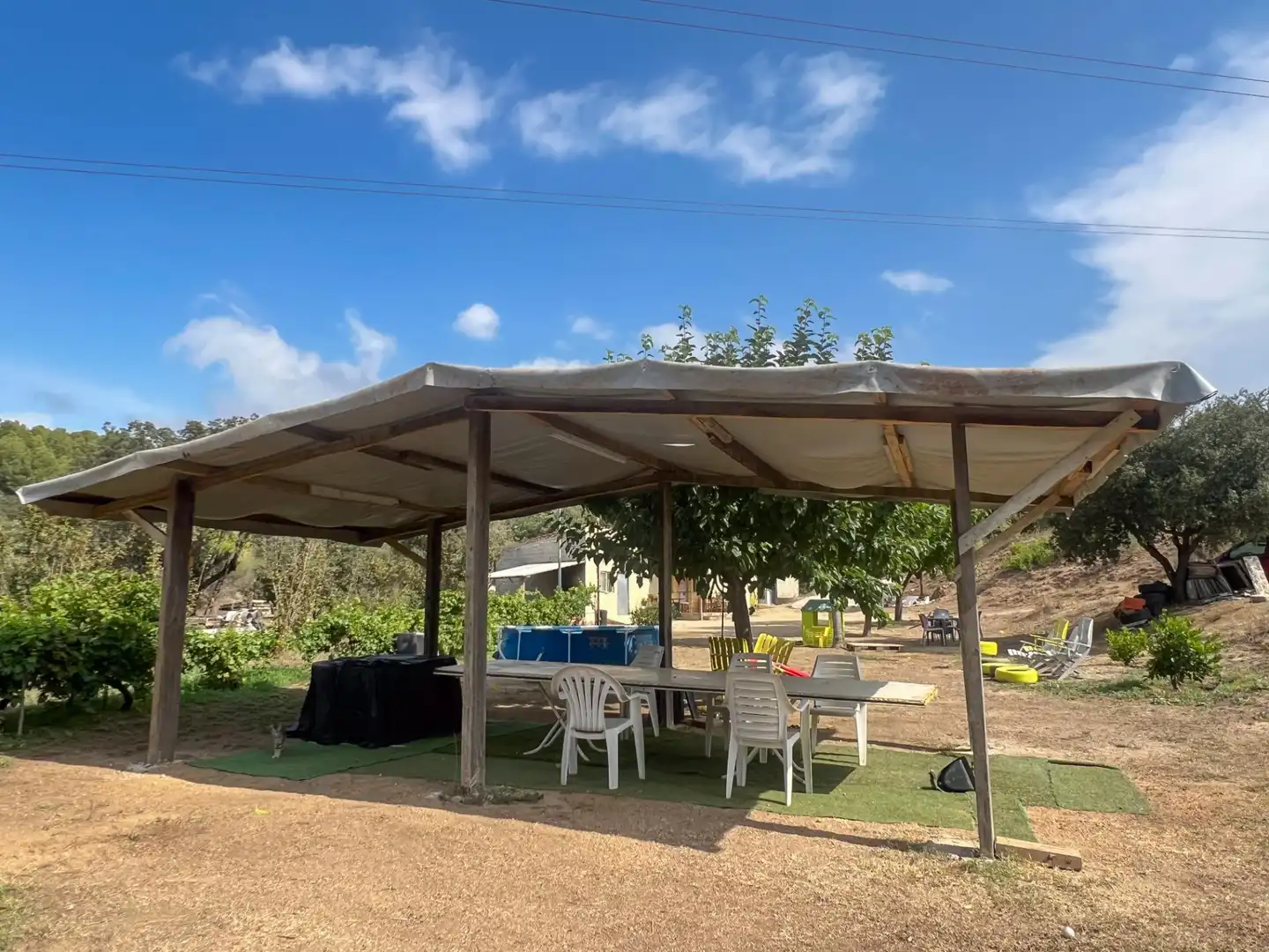 Terrassa de Finca rústica en venda en Les Borges del Camp amb Jardí privat, Traster i Piscina