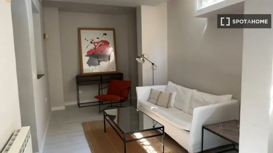 Living room of Flat for rent in Madrid  with Air Conditioner, Heating and Furnished
