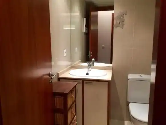 Badezimmer von Wohnung zur Miete in Aisa mit Parkett, Abstellraum und Möbliert