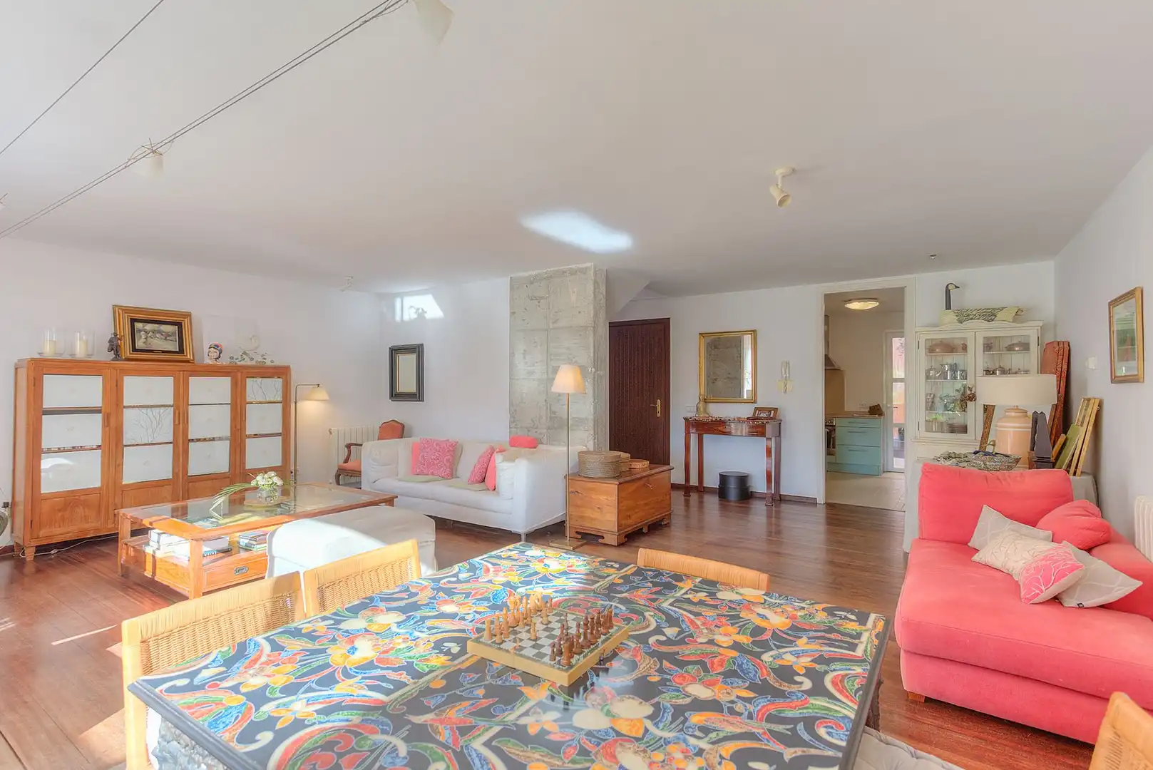 Sala d'estar de Casa adosada en venda en Santa Eulària des Riu amb Aire condicionat, Calefacció i Jardí privat
