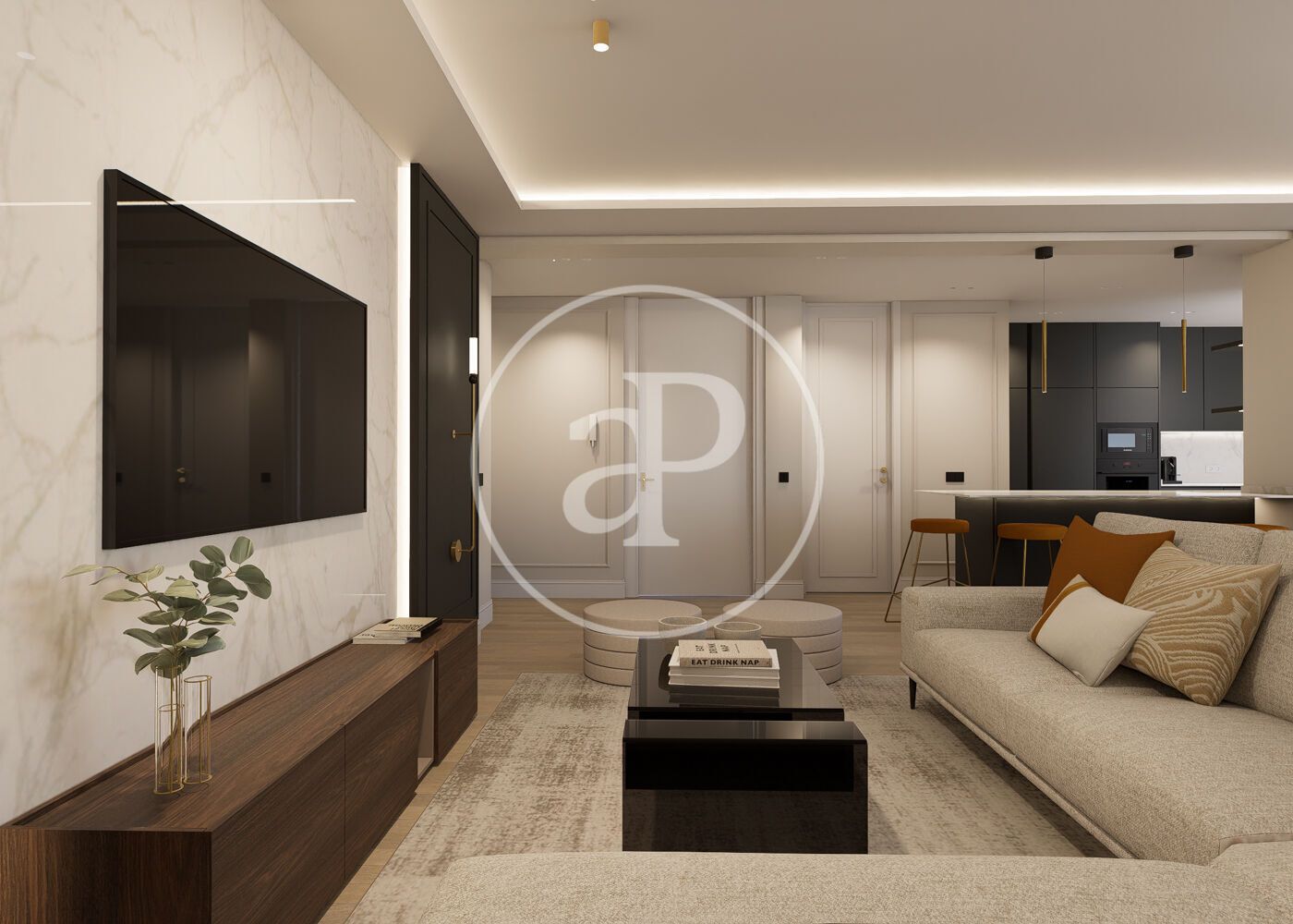 Sala d'estar de Pis en venda en  Madrid Capital amb Aire condicionat, Calefacció i Terrassa