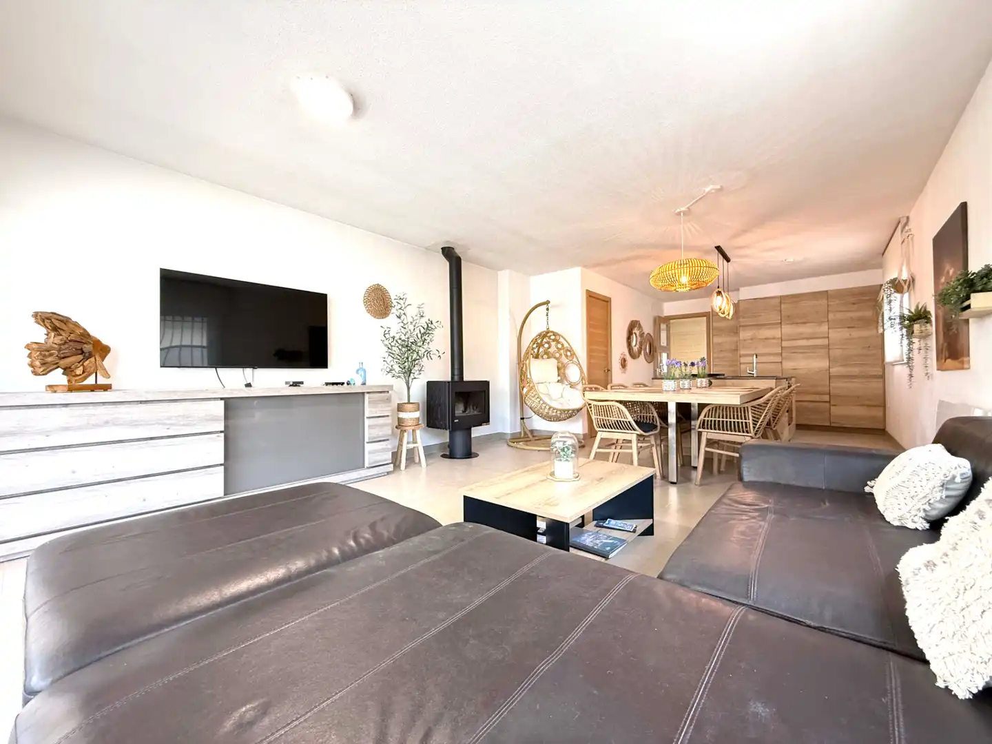 Wohnzimmer von Einfamilien-Reihenhaus zum Verkauf in Cambrils mit Klimaanlage, Heizung und Terrasse